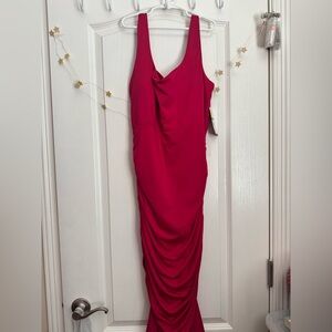 Elegant hot pink Sleeveless Dress